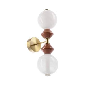 Lampă de perete LED FLORES 2xLED/5W/230V auriu/maro imagine