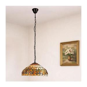 Brilagi - Candelabru Tiffany LUISA cu vitralii, suspendat pe lanț, 2xE27/60W/230V imagine