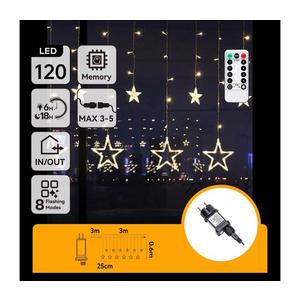 - Ghirlandă LED de Crăciun pentru exterior, 120xLED/6W/230V/8 funcții, 3x0, 6 m, IP44, alb cald + telecomandă imagine