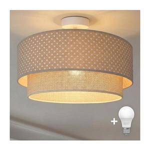 Brilagi-LED Lustră aplicată BOHO BOBO 1xE27/60W/230V Ø 40 cm cu buline, bej/crem imagine