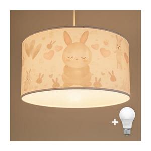 Brilagi - Lustră LED suspendată pentru copii BOBO, 1xE27/60W/230V, Ø 35 cm, alb/iepurași imagine