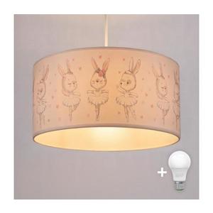 Brilagi - Lustră LED pentru copii BOBO, suspendată pe cablu, 1xE27/60W/230V, Ø35 cm, alb/iepurași imagine