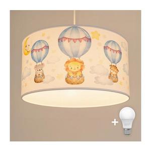Brilagi - Lustră LED pentru copii BOBO, cu cablu, 1xE27/60W/230V, Ø 35 cm, alb/cu animale imagine