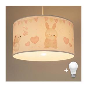 Brilagi - Lustră LED suspendată pentru copii BOBO 1xE27/60W/230V Ø 35 cm alb/cu animale imagine