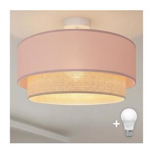 Brilagi - Lustră LED aplicată BOHO BOBO 1xE27/60W/230V Ø 40 cm roz/crem imagine