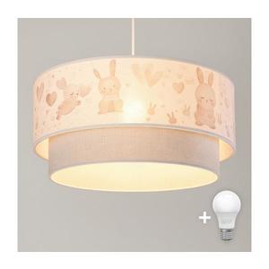 Brilagi - Lampă suspendată LED pentru copii BOBO, 1xE27/60W/230V, Ø40 cm, crem/gri/albastru regal imagine