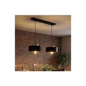 Brilagi - Lustră suspendată pe cablu SPRING 2xE27/60W/230V negru/auriu imagine