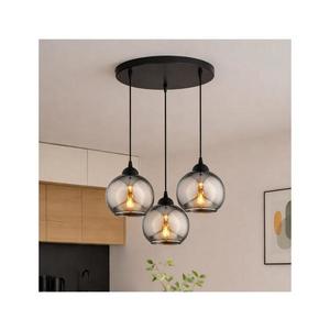 Brilagi - Lustra suspendată pe cablu, DIOR 3xE27/60W/230V, negru/gri fumuriu imagine