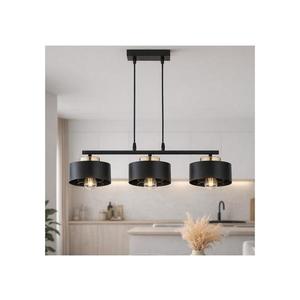 Brilagi - Lustră suspendată pe cablu SPRING 3xE27/60W/230V negru/auriu imagine