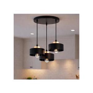 Brilagi - Lustră suspendată cu cablu SPRING 3xE27/60W/230V negru/auriu imagine