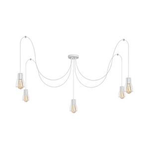 Lustră pe cablu TUBE LONG 5xE27/10W/230V alb imagine
