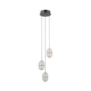 PND-34375-3-BK - Lustră LED suspendată pe cablu ALANI, 3xLED/5W/230V, 3000K, negru/auriu imagine