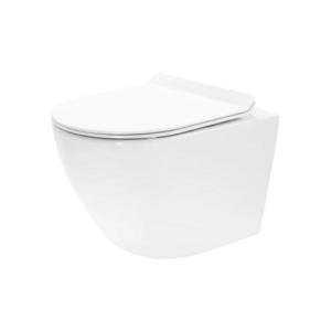 REA-C1400 - WC suspendat CARTER RIMLESS cu capac ceramică/albă imagine