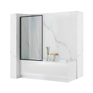 REA-K7632 - Paravan mobil pentru cadă LAGOS 140x70 cm negru/transparent imagine
