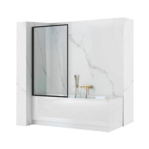 REA-K7633 - Paravan mobil pentru cadă LAGOS 140x80 cm negru/transparent imagine