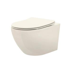 REA-C5500 - Vas WC suspendat cu capac CARLO MINI TORNADO RIMLESS, ceramică/crem imagine