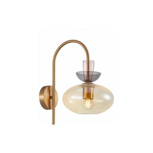 WL-31882-1-GD-AMB - Lampă de perete FANDA 1xE27/40W/230V auriu/bej fumuriu imagine