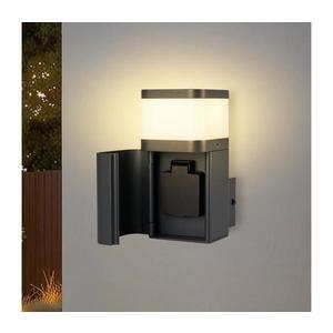 Brilagi - Aplică de exterior PILLAR cu priză Schuko, 1xG9/11W/230V, IP44, antracit imagine