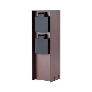 Brilagi PILLAR - stâlp exterior cu 2 prize Schuko, 230V, IP44, maro imagine