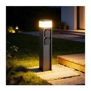 Brilagi - Lampă de exterior PILLAR cu 2 prize SCHUKO, 1x G9/11W/230V, IP44, antracit imagine