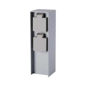 Brilagi PILLAR - Stâlp de prize pentru exterior, 2 prize SCHUKO, 230V, IP44, argintiu imagine