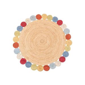 Covor rotund natural JUTA 120 cm, multicolor imagine