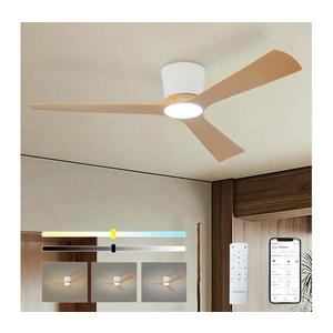 ZE - lator de tavan LED AUREX, 24W, 230V, Wi‑Fi Tuya, alb/stejar + telecomandă imagine