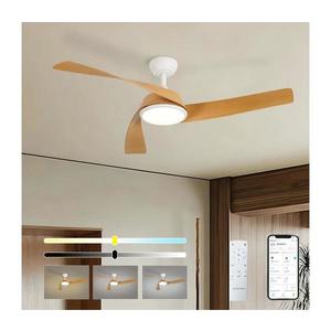 ZE - lator de tavan LED AERYS, 24W, 230V, Wi‑Fi Tuya, alb/stejar + telecomandă imagine