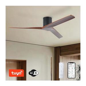 ZE - lator de tavan VELLON Wi-Fi Tuya negru/nuc + telecomandă imagine