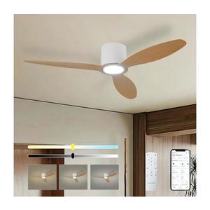 ZE - lator de tavan VENTORA LED/24W/230V Wi-Fi Tuya alb/stejar + telecomandă imagine