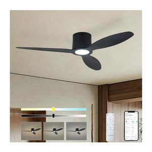 ZE - lator de tavan LED VENTORA, 24W, 230V, Wi‑Fi Tuya, negru + telecomandă imagine