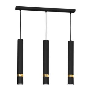 Lustră suspendată pe cablu JOKER, 3x GU10, 25 W, 230 V, negru/auriu imagine
