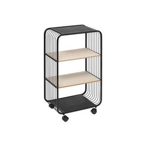 5five - Masă de servire/raft mobil COLGE 74 x 43 cm negru/bej imagine