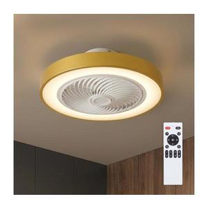 Brilagi - Plafonieră LED dimabilă cu lator, 38W/230V, diam. 50 cm, auriu + telecomandă imagine