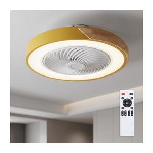 Brilagi - Corp de iluminat LED dimabil cu lator, 38W/230V, 50 cm, auriu/stejar + telecomandă imagine