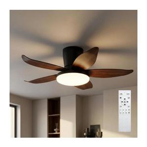 Brilagi - lator de tavan LED dimabil 32W/230V, 95 cm, negru/maro, cu telecomandă imagine