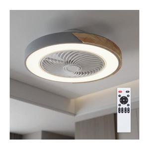 Brilagi - Corp de iluminat LED dimabil cu lator, 38 W, 230 V, Ø50 cm, gri/stejar + telecomandă imagine