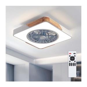 Brilagi - Plafonieră LED reglabilă cu lator LED/38W/230V, 50 cm, alb/stejar + telecomandă imagine