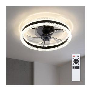 Brilagi - lator de tavan LED dimmabil, 62W, 230V, Ø 50 cm, negru, cu telecomandă imagine
