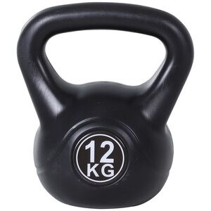 Imagine HOMCOM gantera kettlebell 12 kg, 27x21x31cm negru | Aosom Romania