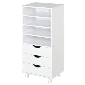 Imagine Vinsetto Dulap cu sertare pentru Birou din Lemn alb 40 x 30 x 83cm | AOSOM.it | Aosom Romania