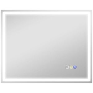 Imagine HOMCOM Oglindă Baie Bluetooth LED Antiabur Tactil | Aosom Romania