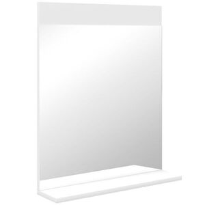 Imagine HOMCOM Oglindă de Baie pentru Perete în Stil Modern, Oglindă de Baie cu Raft, 50x12x60 cm, Alb | Aosom Romania