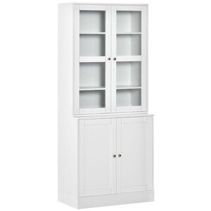 Imagine HOMCOM Bibliotecă Perete, 2 rafturi, 76 cm x 40 cm x 178, 5 cm, Alb | Aosom Romania