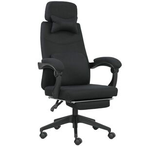Imagine Vinsetto Fotoliu de birou mare confort spătar reglabil suport pentru picioare role 360° lin 62 x 68 x 127 cm negru | Aosom Romania