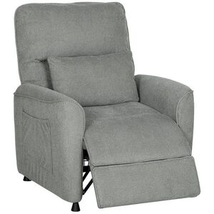 Imagine HOMCOM Fotoliu Relaxant Electric cu Masaj și Încălzire, Silențios, Reclinabil 150° în Cinilie cu Pernă, Funcție de Memorare, 2 Telecomenzi, Suport pentru Picioare, Pentru Living sau Birou, Gri Închis | Aosom Romania