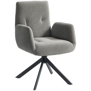 Imagine HOMCOM Fotoliu tapitat, fotoliu accente, design modern, rotativ, până la 120 kg, Gri închis | Aosom Romania