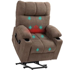 Imagine HOMCOM Fotoliu de Relaxare cu Funcție de Ridicare, electric, 90x75x100cm, Maro | Aosom Romania