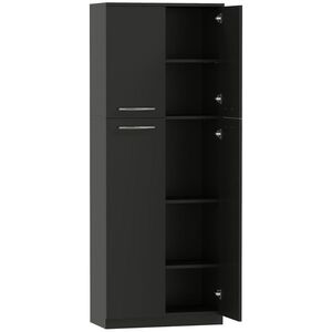 Imagine HOMCOM Mobilier de depozitare cu 2 dulapuri și rafturi reglabile din lemn negru | Aosom Romania