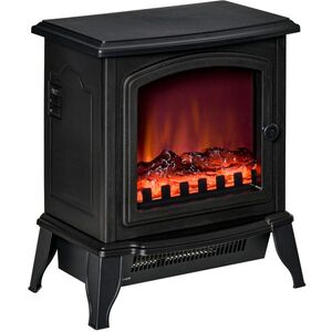Imagine HOMCOM Șemineu Electric Portabil 1000W/2000W din ABS și Sticlă Negru | Aosom Romania